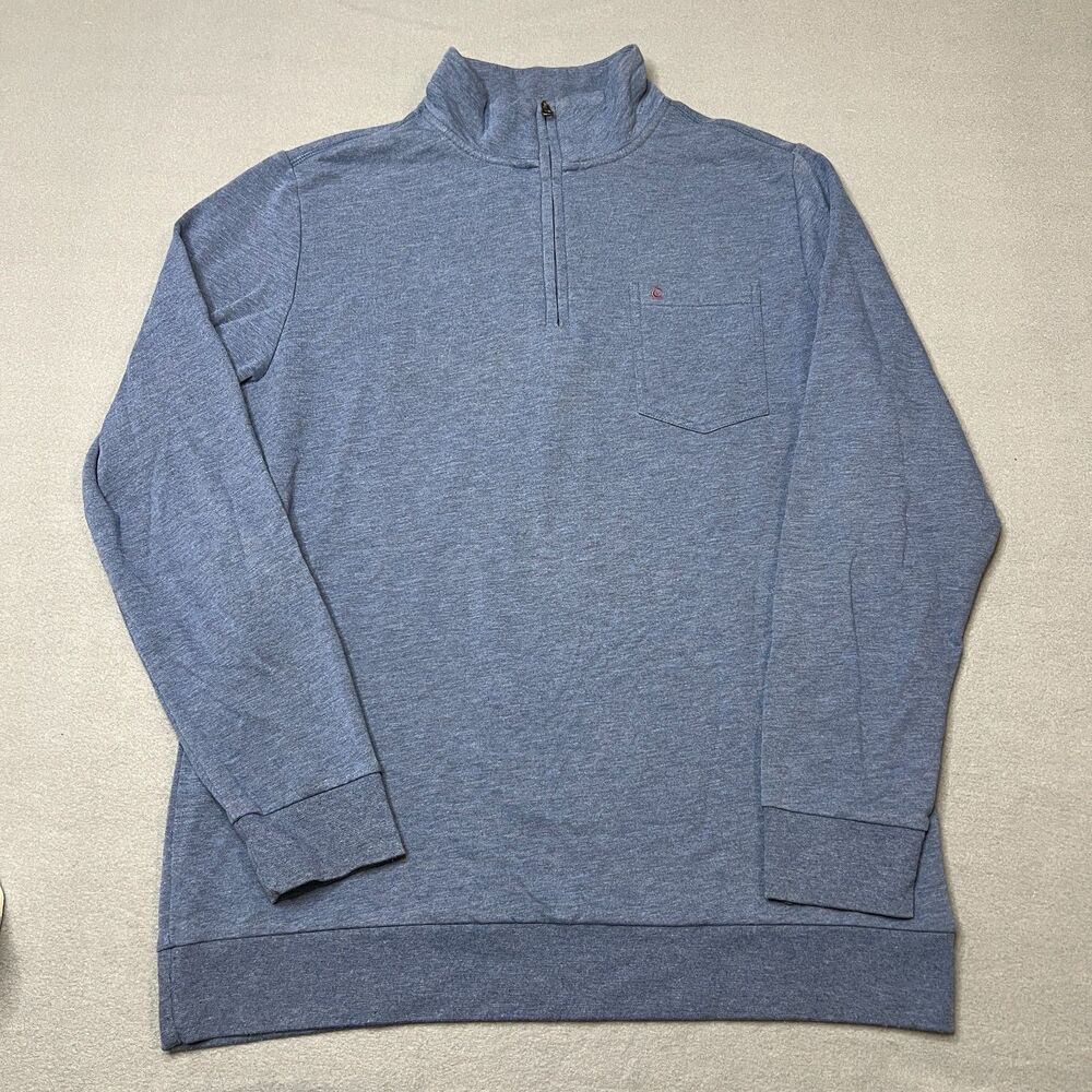 Criquet Sweater Men's L Blue Large Long Sleeve Comfortable Quarter-Zip Pullover